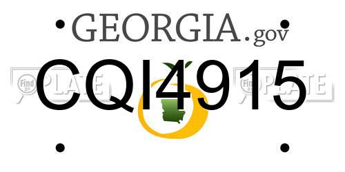 CQI4915 Georgia License Plate