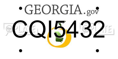 CQI5432 Georgia License Plate
