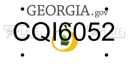 CQI6052 Georgia License Plate