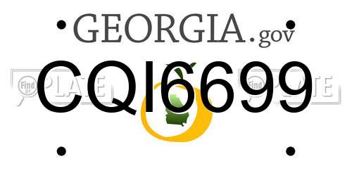 CQI6699 Georgia License Plate