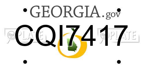 CQI7417 Georgia License Plate