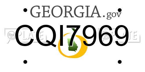 CQI7969 Georgia License Plate