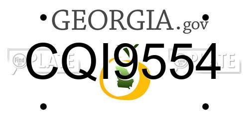 CQI9554 Georgia License Plate