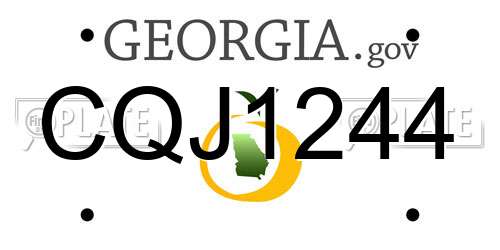 CQJ1244 Georgia License Plate