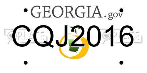 CQJ2016 Georgia License Plate