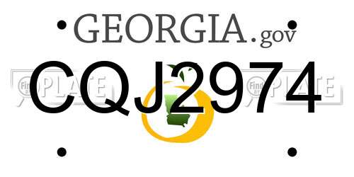 CQJ2974 Georgia License Plate