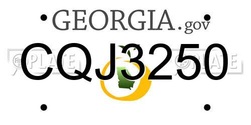 CQJ3250 Georgia License Plate