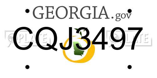 CQJ3497 Georgia License Plate