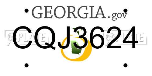 CQJ3624 Georgia License Plate