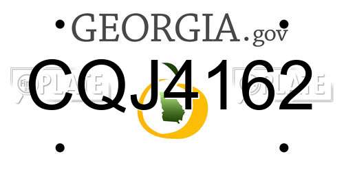 CQJ4162 Georgia License Plate