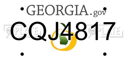 CQJ4817 Georgia License Plate