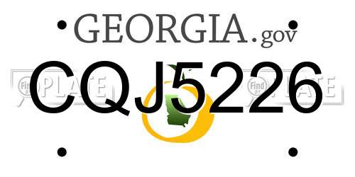 CQJ5226 Georgia License Plate