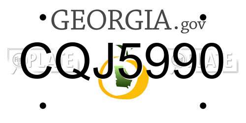 CQJ5990 Georgia License Plate