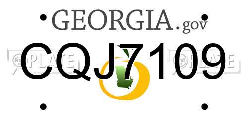 CQJ7109 Georgia License Plate