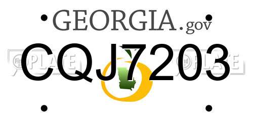 CQJ7203 Georgia License Plate