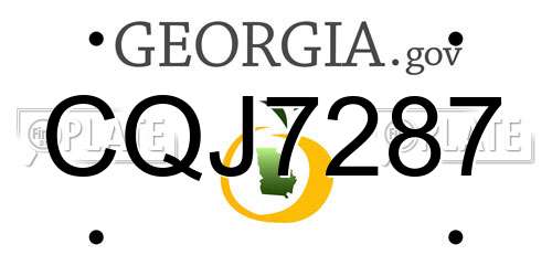 CQJ7287 Georgia License Plate