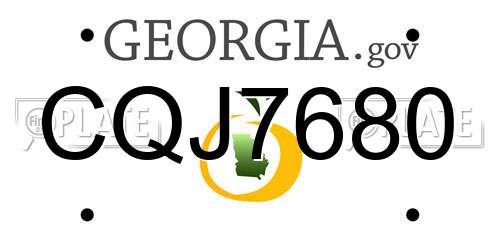 CQJ7680 Georgia License Plate