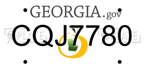 CQJ7780 Georgia License Plate