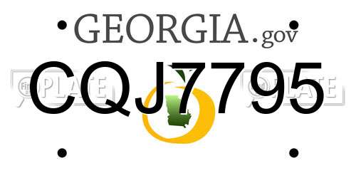 CQJ7795 Georgia License Plate