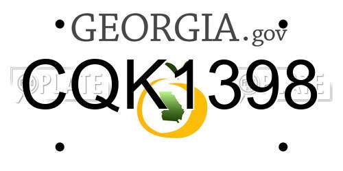 CQK1398 Georgia License Plate
