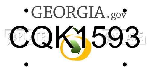 CQK1593 Georgia License Plate