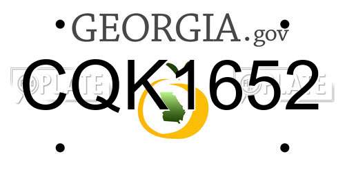 CQK1652 Georgia License Plate