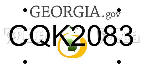 CQK2083 Georgia License Plate
