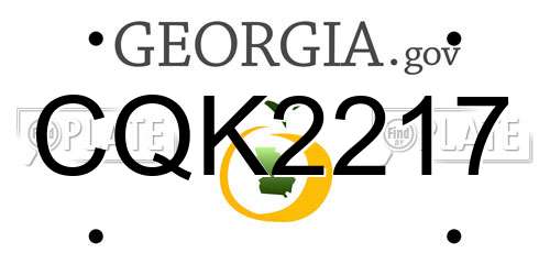 CQK2217 Georgia License Plate