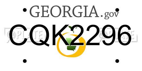 CQK2296 Georgia License Plate