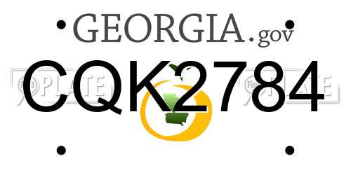 CQK2784 Georgia License Plate