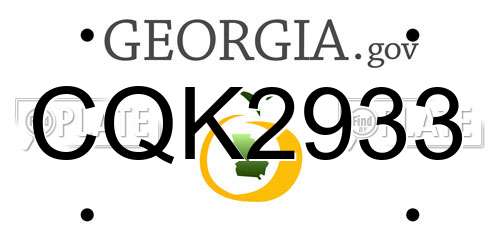 CQK2933 Georgia License Plate