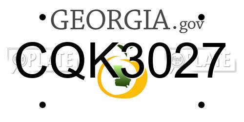 CQK3027 Georgia License Plate
