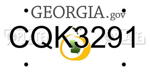 CQK3291 Georgia License Plate