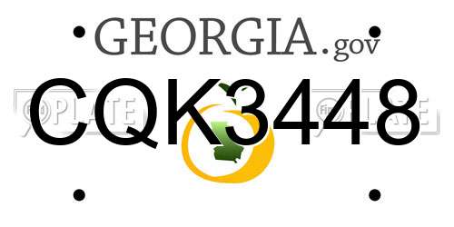 CQK3448 Georgia License Plate