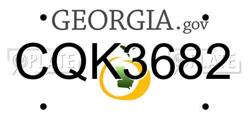 CQK3682 Georgia License Plate