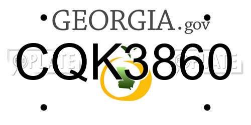 CQK3860 Georgia License Plate