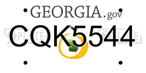 CQK5544 Georgia License Plate