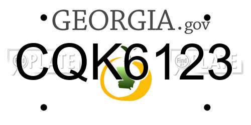 CQK6123 Georgia License Plate