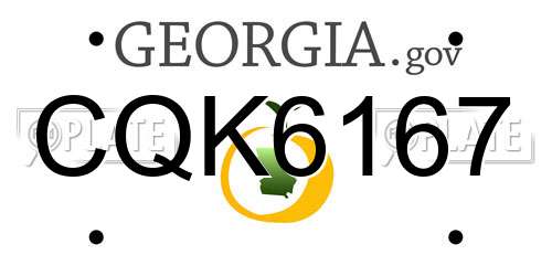 CQK6167 Georgia License Plate