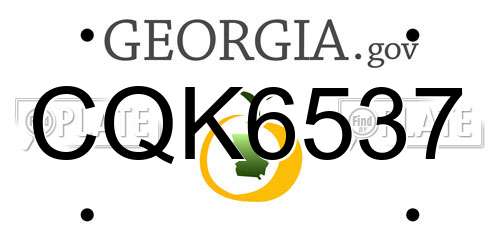 CQK6537 Georgia License Plate