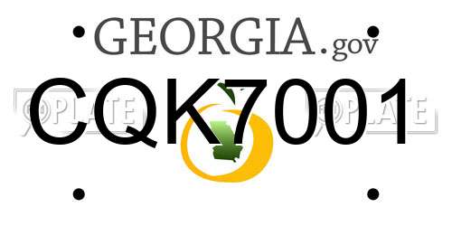 CQK7001 Georgia License Plate