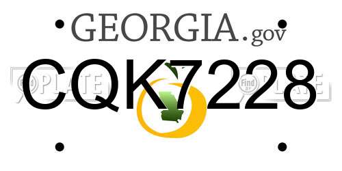 CQK7228 Georgia License Plate