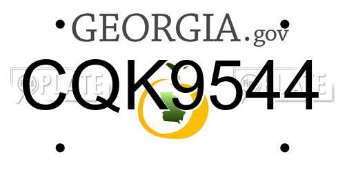 CQK9544 Georgia License Plate