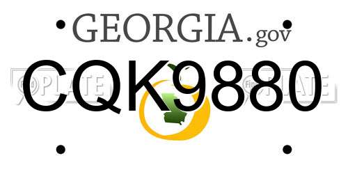 CQK9880 Georgia License Plate
