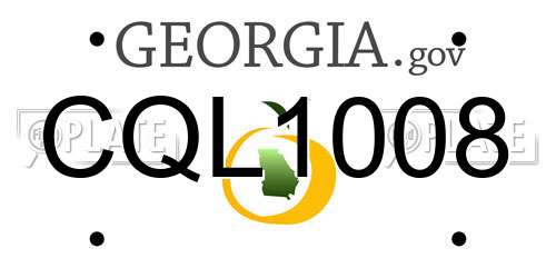 CQL1008 Georgia License Plate