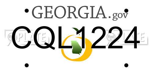 CQL1224 Georgia License Plate