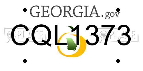 CQL1373 Georgia License Plate