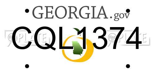 CQL1374 Georgia License Plate