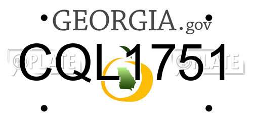 CQL1751 Georgia License Plate