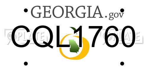 CQL1760 Georgia License Plate